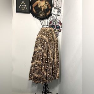 TOPSHOP Snake Print Pleated Midi Skirt